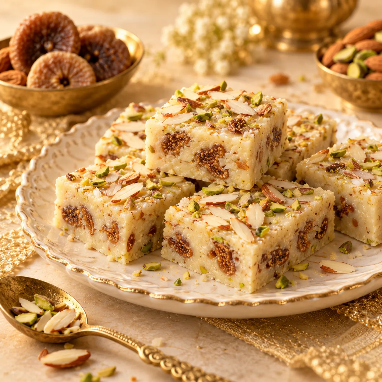 Anjeer Badam Khoya Barfi